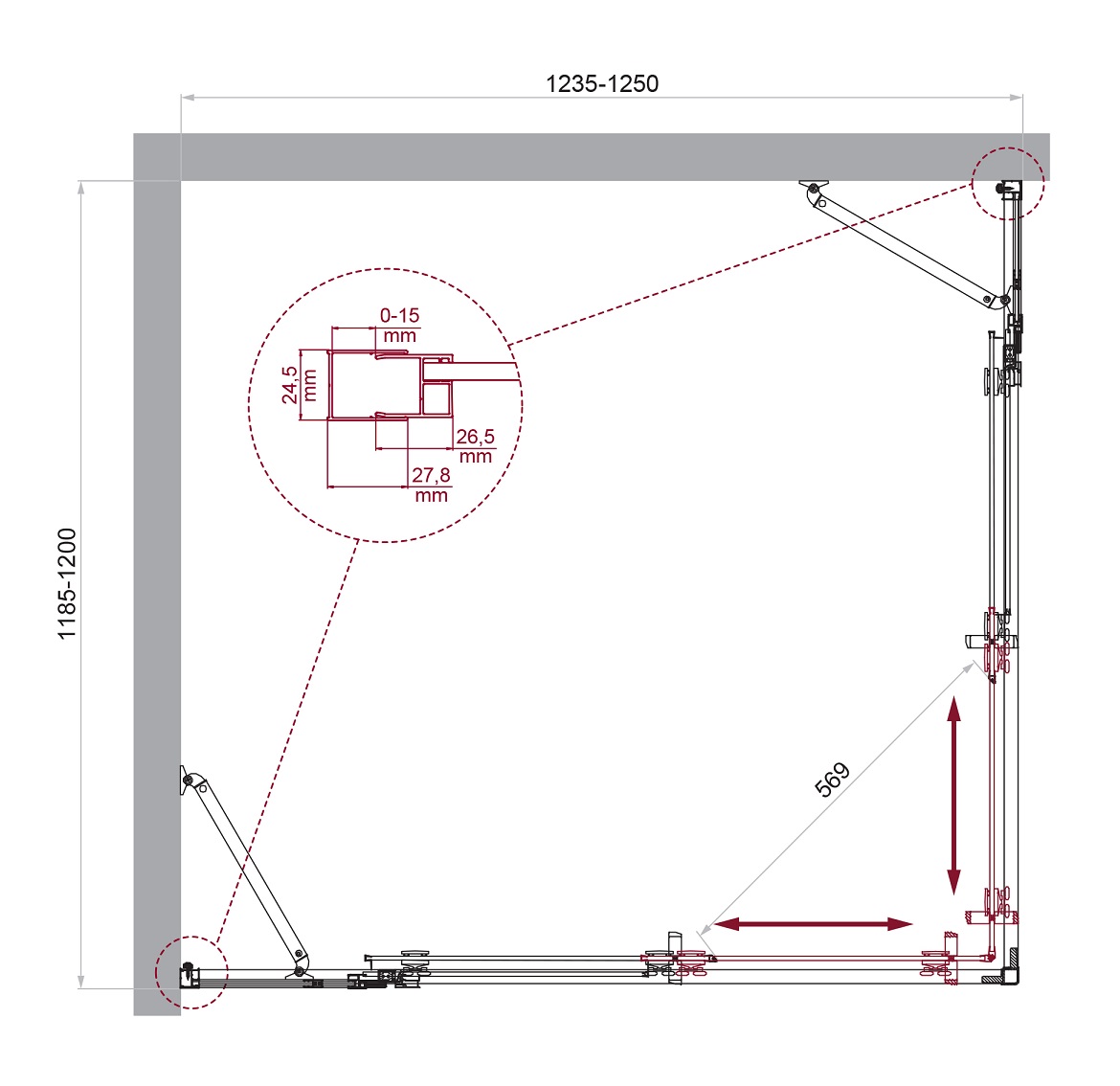 Душевой уголок BelBagno LUCE-AH-22-125/120-C-Cr - Gidratop.ru изображение