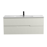 DUET-N База под раковину подвесная с двумя выкатными ящиками, альпака брашированная, 1200x457x500, DUET-N-1200-2C-SO-AS-P - Gidratop.ru изображение