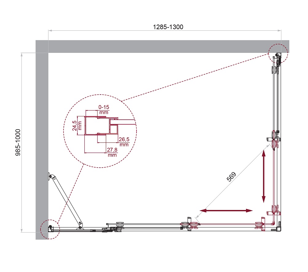 Душевой уголок BelBagno LUCE-AH-21-130/100-C-Cr - Gidratop.ru изображение