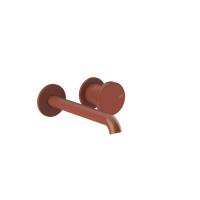 GESSI ORIGINI смеситель для раковины настенный встраиваемый, однорычажный, излив 171-201 мм., в компл с отделочной вставкой, цвет Glossy Coral - Gidratop.ru изображение