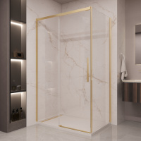 Душевой уголок Stella VSR-1ST9011CLG, 1100*900, брашированное золото, стекло прозрачное - Gidratop.ru изображение
