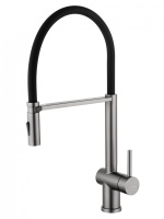 Смеситель для кухни с гибким изливом WONZON & WOGHAND, Темный графит (WW-88438003-BGM) - Gidratop.ru изображение