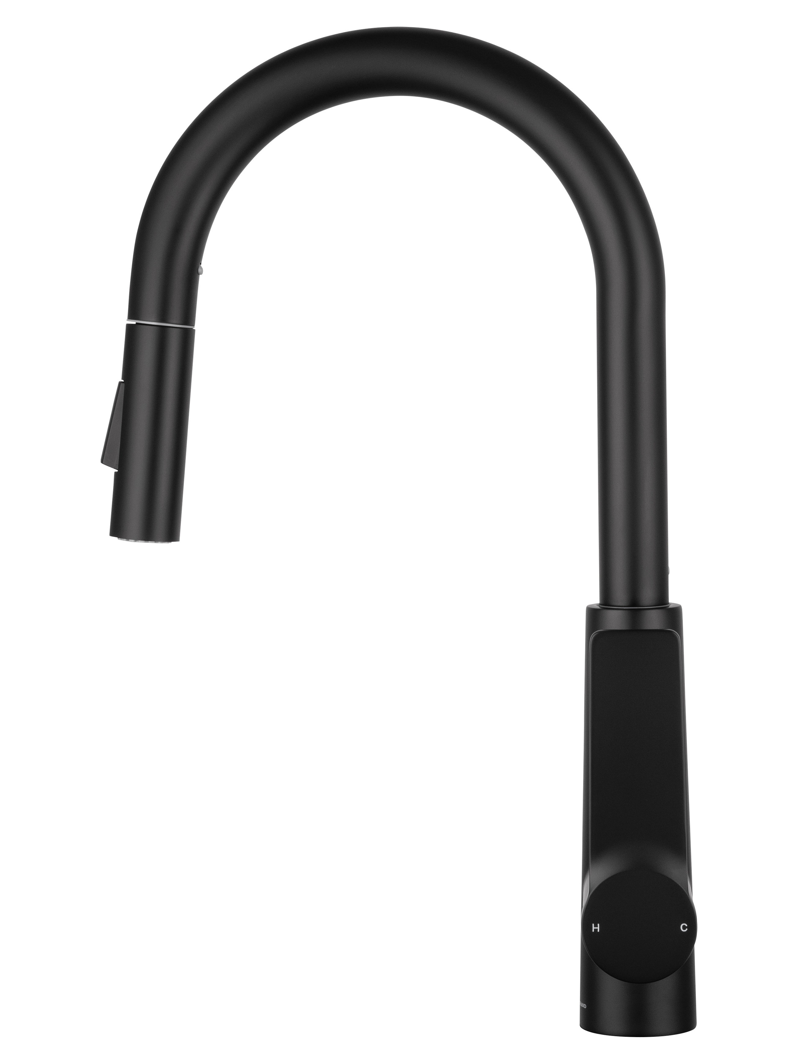 Смеситель для кухни с выдвижным изливом WONZON & WOGHAND, Черный матовый (WW-A20782-MB) - Gidratop.ru изображение