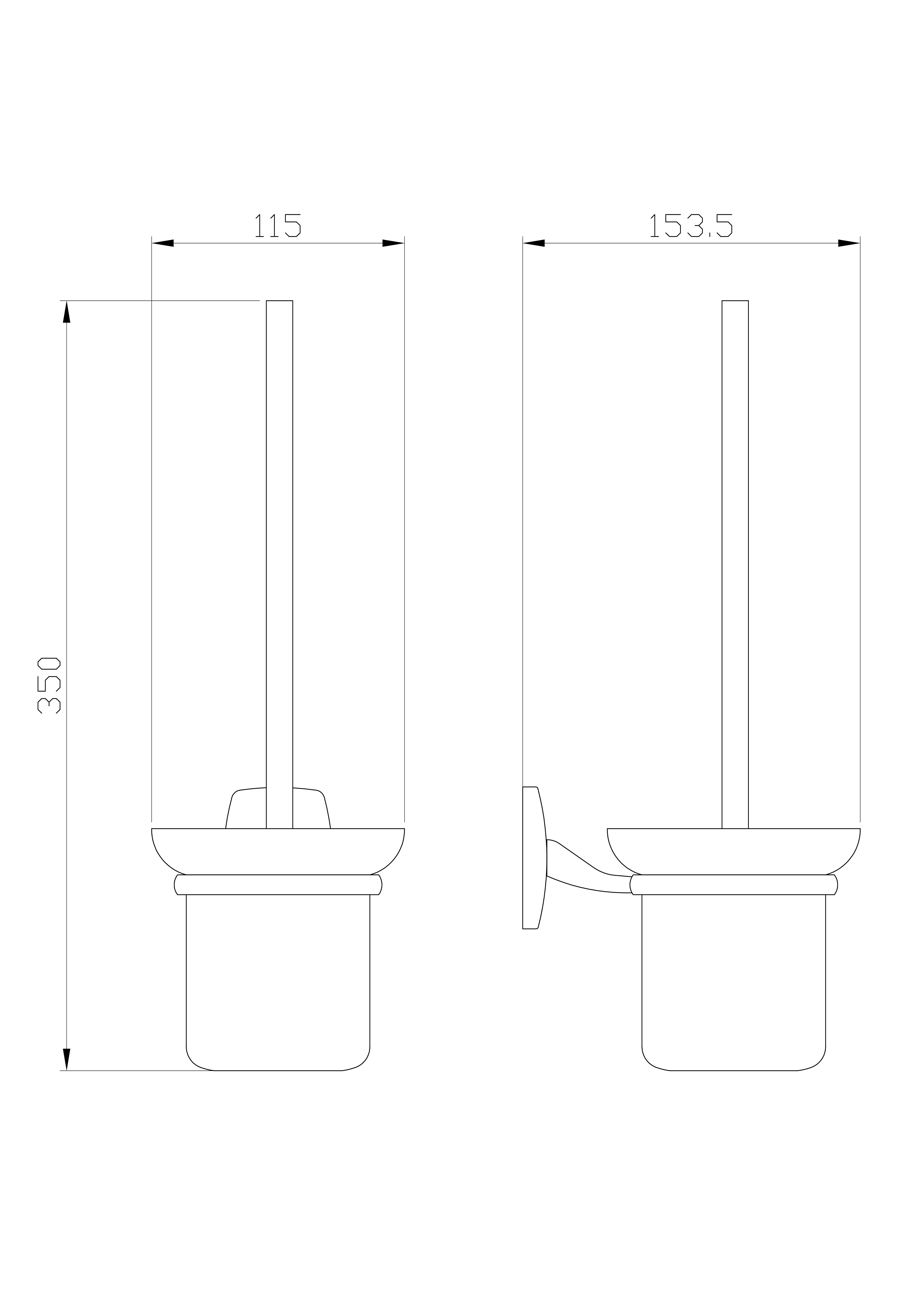 Туалетный ершик в комплекте WONZON & WOGHAND PORTO, Хром (WW-1901) - Gidratop.ru изображение