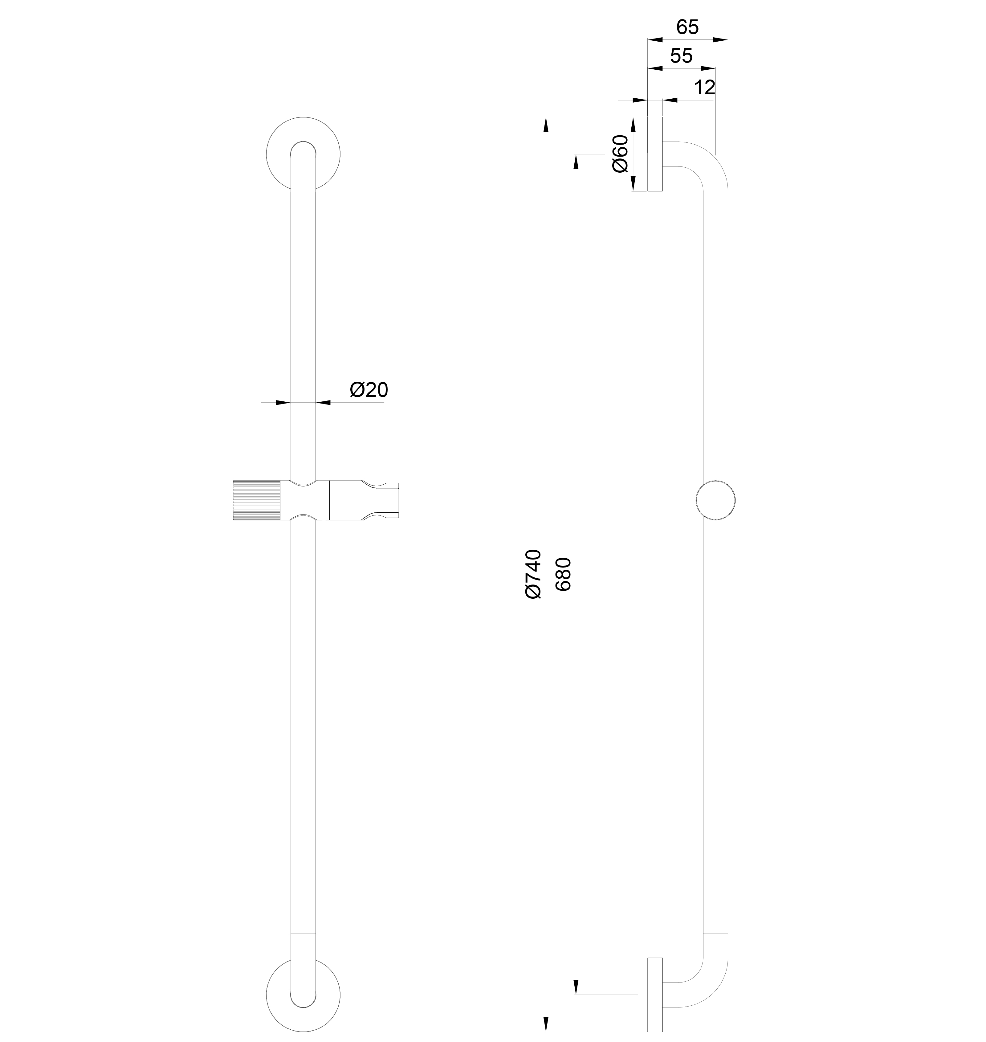 Душевая штанга WONZON & WOGHAND, Брашированное золото (WW-SL05-BG) - Gidratop.ru изображение