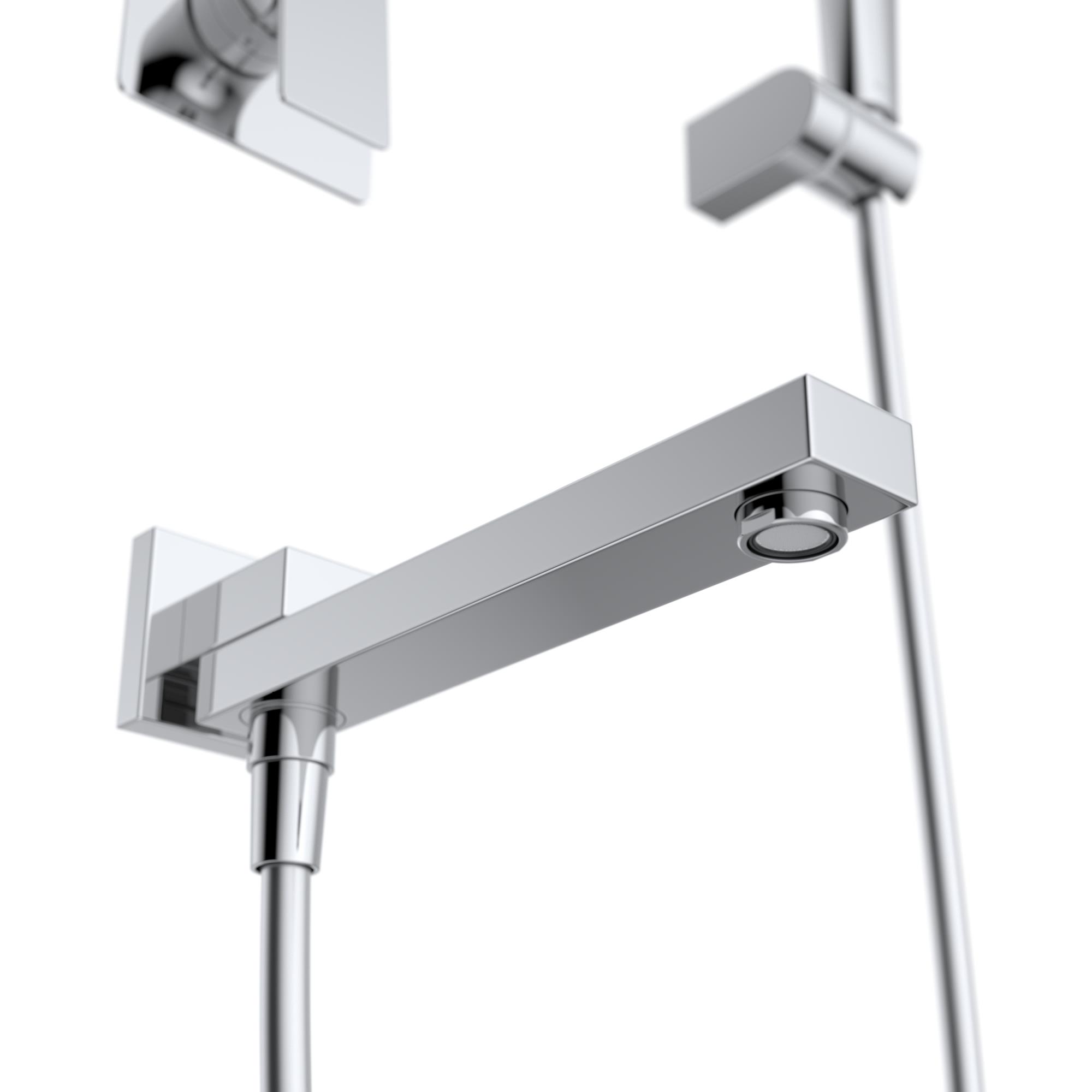 DUE Душевой комплект встраиваемый с изливом (смеситель встраиваемый, верхний душ, ручной душ со шлангом, штуцер с держателем), хром DUE-VDSET-CRM - Gidratop.ru изображение