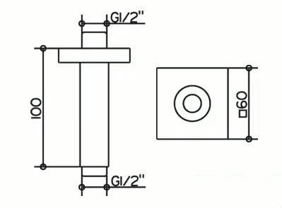 Держатель верхнего душа Keuco 53089 010102 потолочный с квадратным отражателем, 10 см - Gidratop.ru изображение