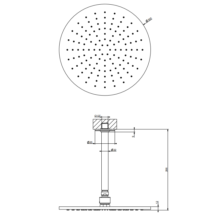 GESSI INCISO потолочная верхний душ шарнирная на 1/2,Oslash;300мм, цвет: хром - Gidratop.ru изображение
