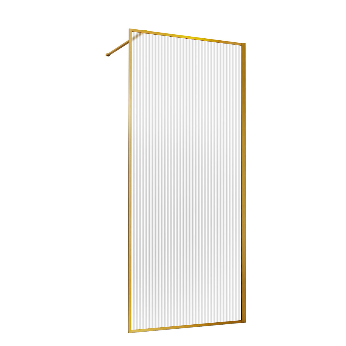 Душевая перегородка Walk-In VSW-1HP900FLBG, 900*2000, брашированное золото, стекло рифленое - Gidratop.ru изображение