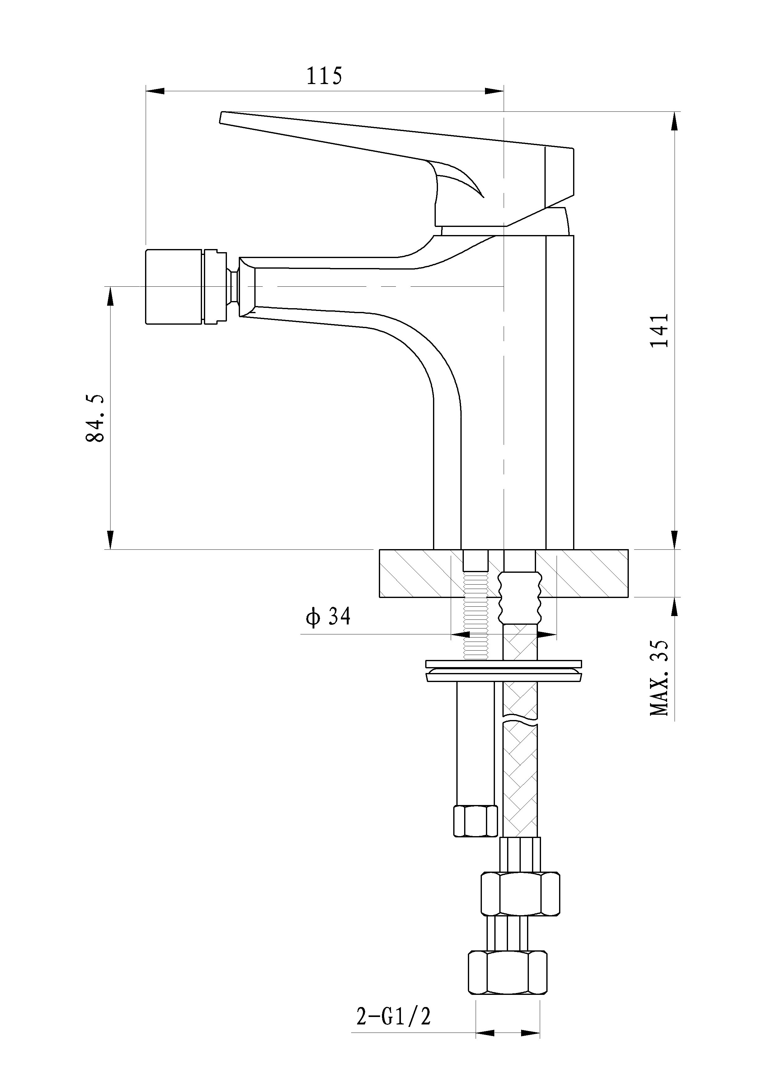 Смеситель для биде WONZON & WOGHAND ATHENS, Хром (WW-085001-CR) - Gidratop.ru изображение