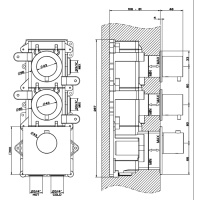 GESSI 316 встраиваемый термостатический смеситель на 2 источника, резьба 3/4 (внешние части), цвет: steel brushed - Gidratop.ru изображение