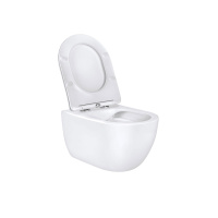 Унитаз подвесной Evo VT1-34 безободковый, цвет белый, ультратонкое soft-close сиденье - Gidratop.ru изображение