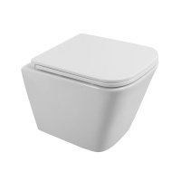 DUE Чаша унитаза подвесного c креплением и сиденьем дюропласт soft close BB3103CHR/SC - Gidratop.ru изображение