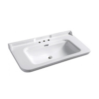 Раковина 120х55 см, 3 отв., керамическая, цвет: белый/хром - Gidratop.ru изображение