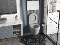 Унитаз ABBER Bequem AC1102MG подвесной серый, безободковый - Gidratop.ru изображение