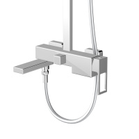 LUCE Душевая стойка со смесителем для ванны, верхним и ручным душем, хром LUC-VSCM-CRM - Gidratop.ru изображение