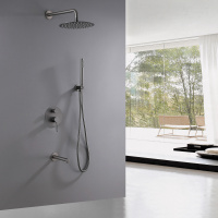 Душевая система ABBER Emotion AF8817NG скрытого монтажа с изливом, никель - Gidratop.ru изображение