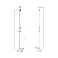 GESSI Origini внешние части для уличной душевой стойки на 2 выход, Доукомплектовать арт. 66212 и душевой головкой , цвет Steel Brushed - Gidratop.ru изображение