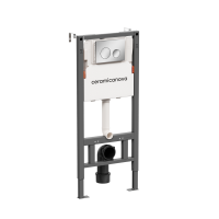 Система инсталляции для унитазов CERAMICANOVA Balance с кнопкой смыва Circle, цвет хром глянцевый, с креплениями, арт. CN121001CH - Gidratop.ru изображение