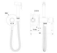 Смеситель с гигиеническим душем встраиваемый WONZON & WOGHAND TOR, Розовое золото (WW-88829073-RG) - Gidratop.ru изображение