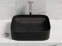 Умывальник чаша накладная прямоугольная (цвет Черный Матовый) Element 505x380x150мм - Gidratop.ru изображение