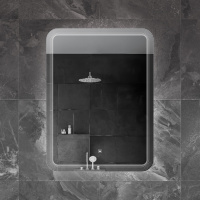 Зеркало с лазерной гравировкой, контурной подсветкой и сенсорным выключателем CZR-SPC-DUET-600-800-LED-TCH, 12V, 220-240V, 600x800x30 - Gidratop.ru изображение