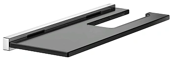 Держатель для туалетной бумаги с полочкой Keuco Edition 90 19173018000 Square, хром/дымчатое стекло