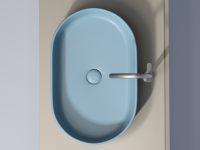 Умывальник чаша накладная овальная (цвет Голубой Матовый) Element 608x385x122мм - Gidratop.ru изображение