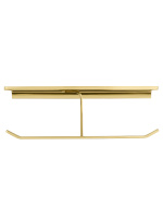 Двойной держатель для туалетной бумаги с полкой WONZON & WOGHAND ECLIPSE, Глянцевое золото (WW-9156-LG) - Gidratop.ru изображение