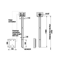 GESSI RILIEVO смеситель для раковины потолочный, электронный, с кран-фильтром для регулировки температуры и напора воды, внешняя часть, цвет хром - Gidratop.ru изображение