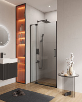 Душевая дверь в нишу CEZARES SLIDER-B-1-90/100-C-NERO - Gidratop.ru изображение