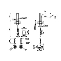 GESSI RILIEVO смеситель для раковины, электронный, с кран-фильтром для регулировки температуры и напора воды, цвет хром - Gidratop.ru изображение