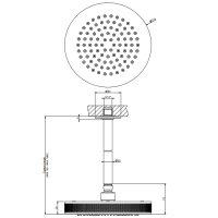 GESSI INCISO потолочная верхний душ шарнирная на 1/2, Oslash;218 мм, длина изготавливается под заказ (мин. 105, макс. 1855мм), цвет: хром - Gidratop.ru изображение