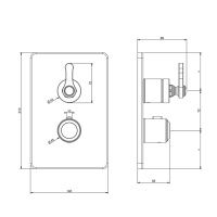 GESSI VENTI20 смеситель встраиваемый, термостатический, с переключателем на 2 положения, внешняя часть, цвет Nickel PVD - Gidratop.ru изображение
