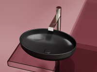 Умывальник чаша накладная овальная (цвет Черный Матовый) Element 502x363x145мм - Gidratop.ru изображение