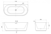 Акриловая ванна BELBAGNO BB108-170-80 - Gidratop.ru изображение