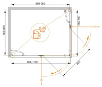 Душевой уголок CEZARES BERGAMO-W-AH-2-100/90-C-Cr-L - Gidratop.ru изображение