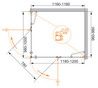 Душевой уголок CEZARES VERONA-W-AH-2-120/100-P-Cr-R - Gidratop.ru изображение