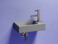 Умывальник подвесной прямоугольный (чаша слева, отверстие под смеситель справа) цвет антрацит матовый Element 407x217x100 - Gidratop.ru изображение