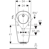 Писсуар Geberit Selva 116.082.00.1, со встроенным управлением, питание от сети - Gidratop.ru изображение