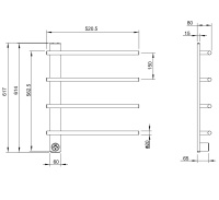 Полотенцесушитель электрический WONZON & WOGHAND NÜRNBERG, Черный матовый (WW-AL344-MB) - Gidratop.ru изображение