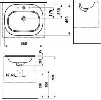 Раковина Laufen LB3 8.1168.2.000.104.1, врезная сверху - Gidratop.ru изображение