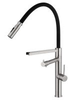 Смеситель для кухни с гибким изливом и подключением фильтра WONZON & WOGHAND, Брашированный никель (WW-88458007-BN) - Gidratop.ru изображение