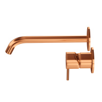 LEAF-BLI2-20-L-SS Смеситель для раковины встраиваемый однорычажный, на два отверстия, длина излива 20 см, исполнение Sunset - Gidratop.ru изображение