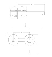 RELAX-BLI2-2-BORO-W0 Смеситель для раковины встраиваемый с внутренней частью, без донного клапана, брашированное золото - Gidratop.ru изображение