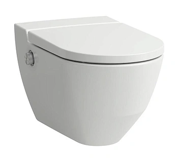 Подвесной унитаз-биде Laufen Cleanet Navia 8.2060.1.400.000.1 безободковый, крышка микролифт