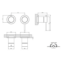 GESSI 316 встраиваемый смеситель, на 2 источника  (внешняя часть), цвет: Black Metal Brushed PVD - Gidratop.ru изображение
