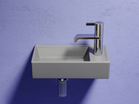 Умывальник подвесной прямоугольный (чаша слева, отверстие под смеситель справа) цвет антрацит матовый Element 407x217x100 - Gidratop.ru изображение