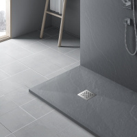 Поддон для душа из искусственного камня VST-4SR9011G, 1100*900*25, серый - Gidratop.ru изображение