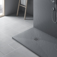 Поддон для душа из искусственного камня VST-4SR9013G, 1300*900*30, серый - Gidratop.ru изображение